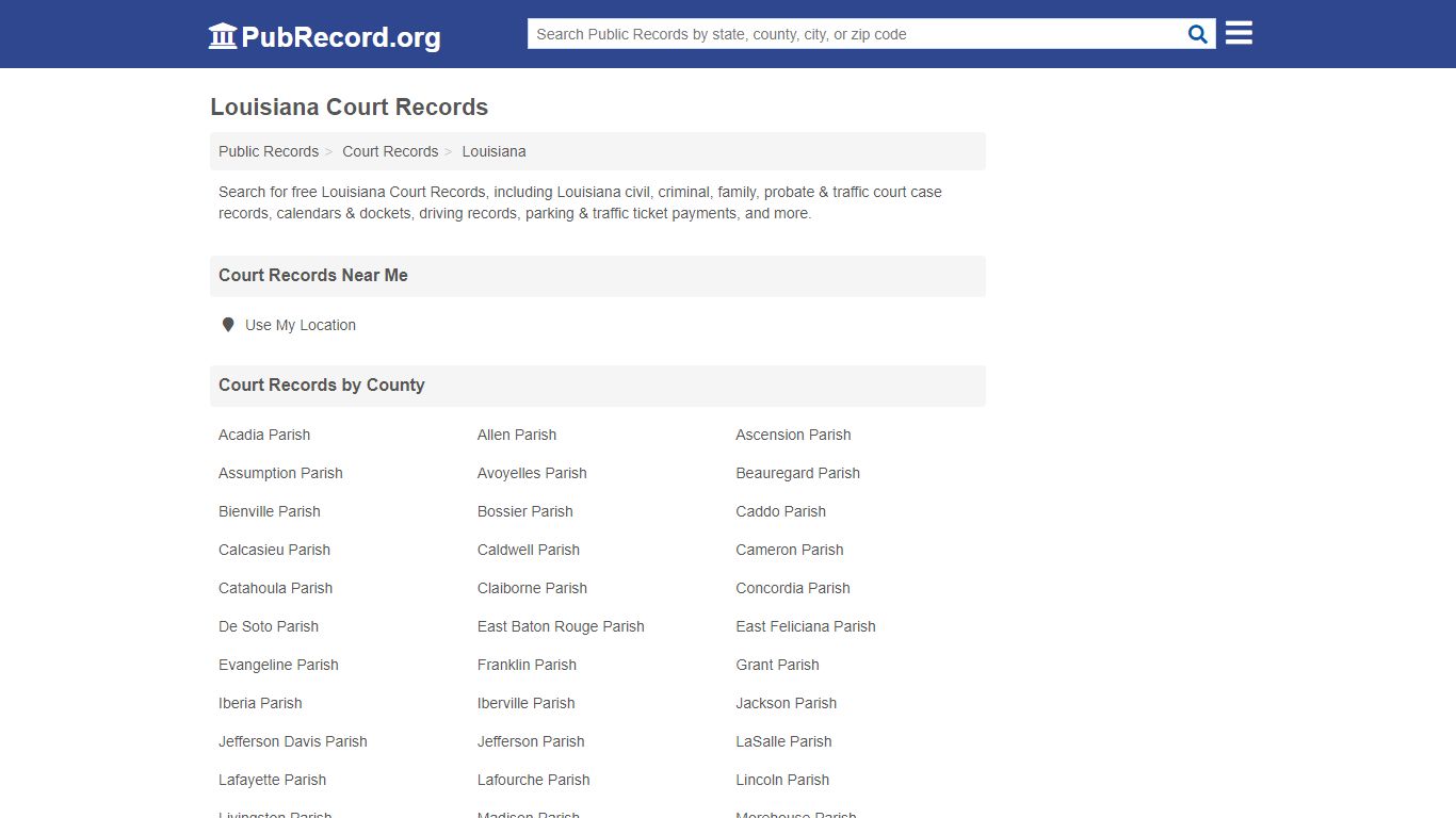 Free Louisiana Court Records - PubRecord.org